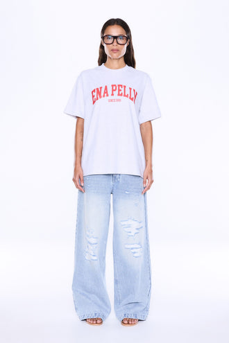 Ena Pelly Sophia Relaxed Tee - White Marle