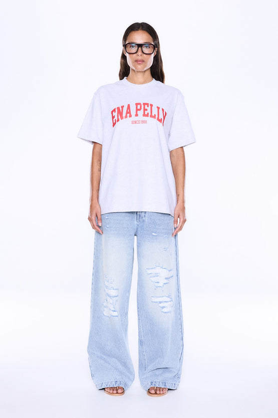 Ena Pelly Sophia Relaxed Tee - White Marle