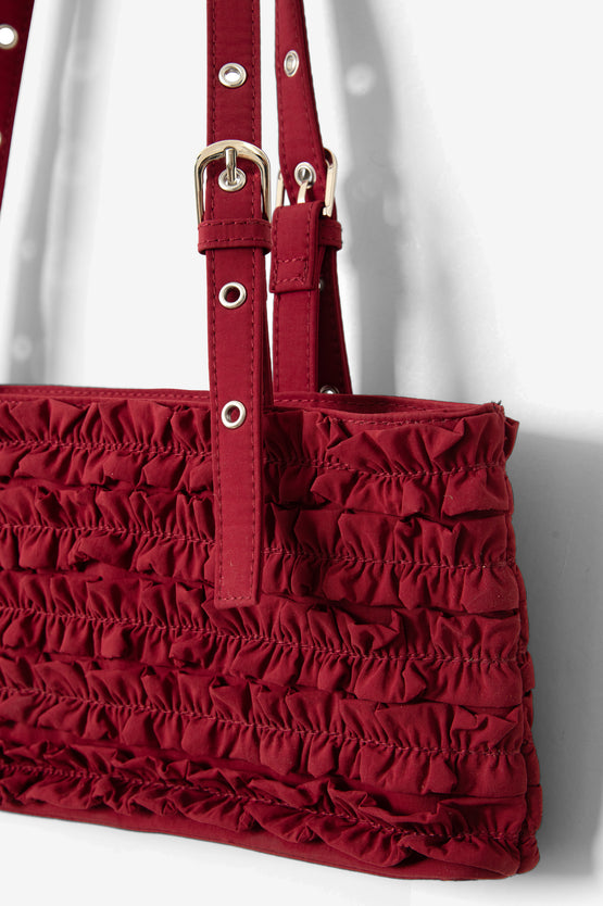 Damson Madder Sophia Ruffle Bag - Red Pear