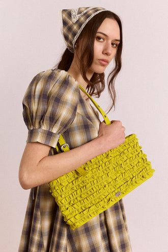 Damson Madder Sophie Ruffle Bag - Chartreuse