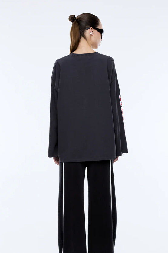 Ena Pelly Speedway LS Tee - Charcoal