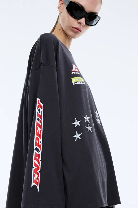 Ena Pelly Speedway LS Tee - Charcoal