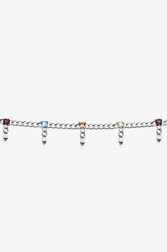 Stolen Girlfriends Club Multi Stone Spike Bracelet - Silver