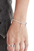 Stolen Girlfriends Club Multi Stone Spike Bracelet - Silver