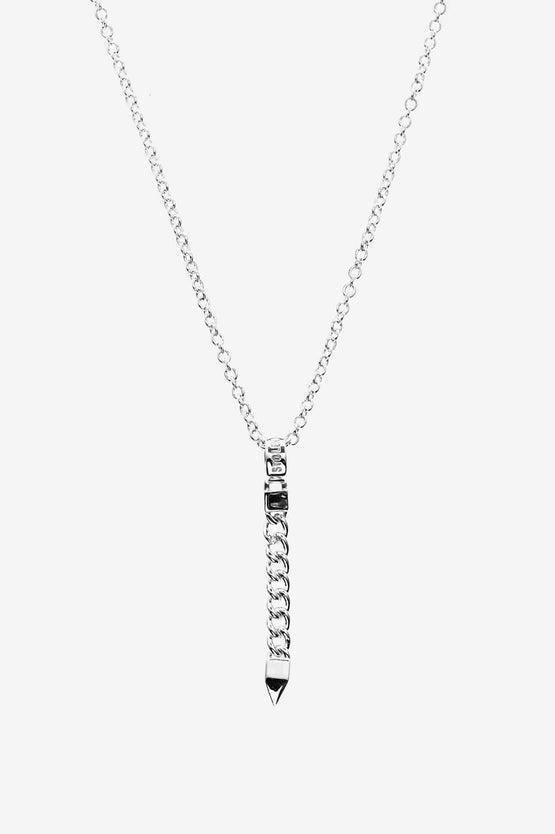 Stolen Girlfriends Club Hanging Curb Spike Necklace - Silver