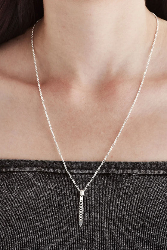 Stolen Girlfriends Club Hanging Curb Spike Necklace - Silver