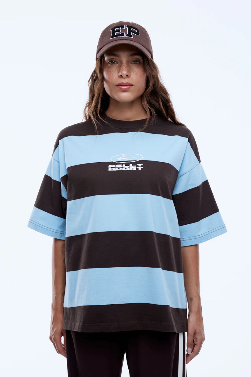 Ena Pelly Sport Stripe Tee - Cloud/Cocoa