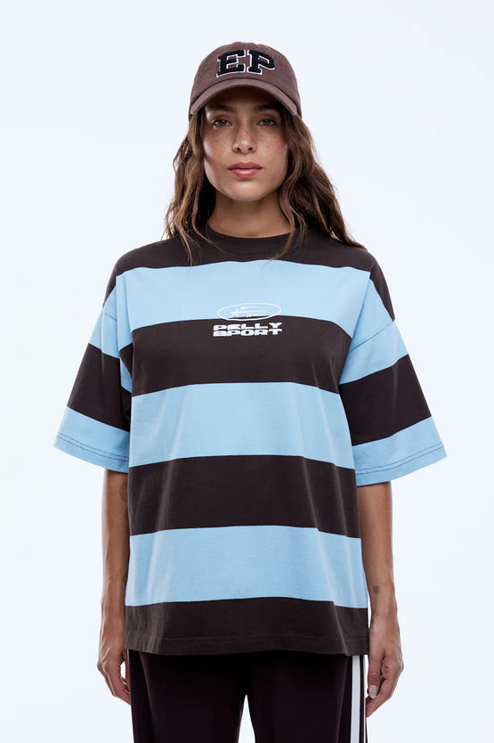 Ena Pelly Sport Stripe Tee - Cloud/Cocoa