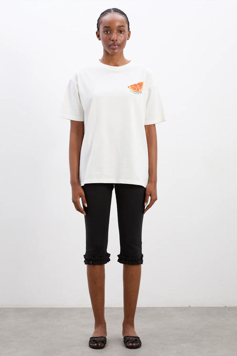 Damson Madder Spritz Boyfriend Tee - White