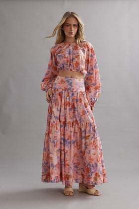 Caitlin Crisp Sorrento Skirt - Pink Wildflower