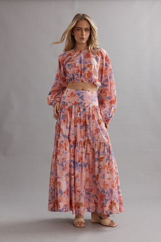 Caitlin Crisp Sorrento Skirt - Pink Wildflower