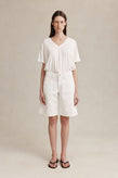 Marle Cross Stitch Jean Short - Blanc
