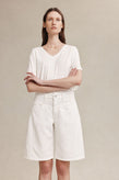 Marle Cross Stitch Jean Short - Blanc