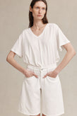 Marle Cross Stitch Jean Short - Blanc