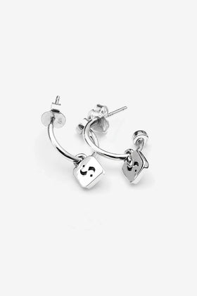 Stolen Girlfriends Club S-Logo Tag Anchor Earrings - Silver