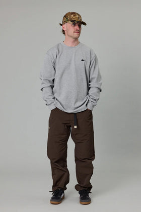 Just Another Fisherman Stamp Pique LS - Grey
