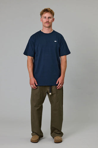 Just Another Fisherman Stamp Sea Tee - Navy