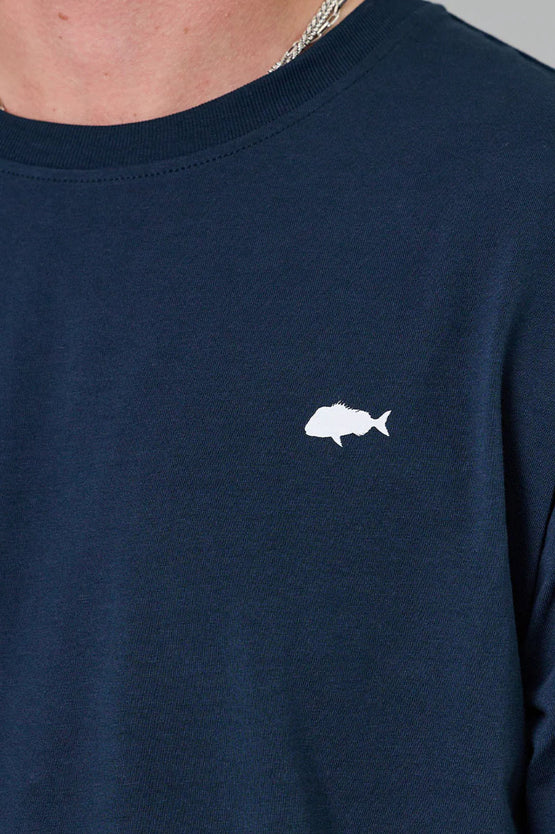 Just Another Fisherman Stamp Sea Tee - Navy