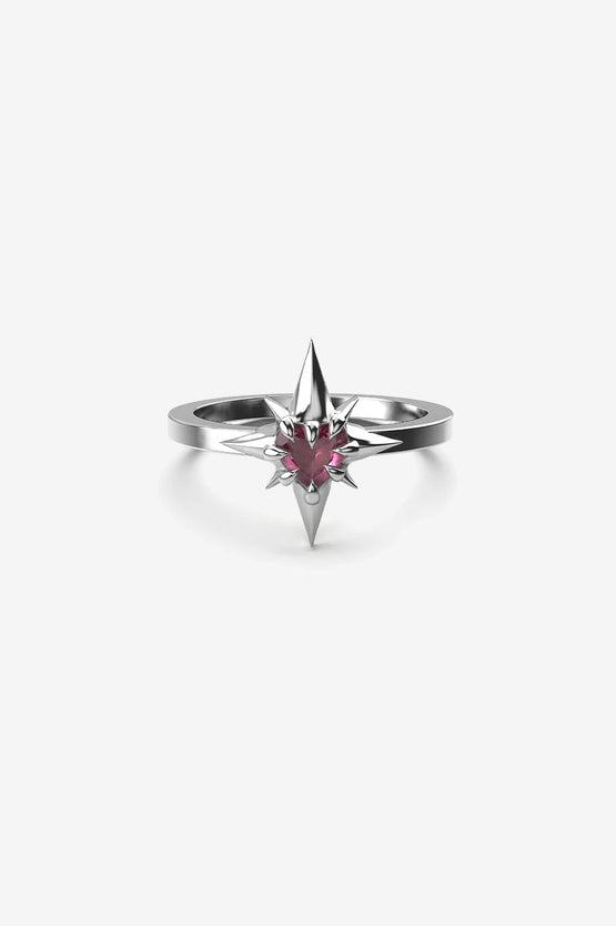 Stolen Girlfriends Club Gothic Star Ring - Silver