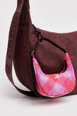 Baggu Crescent Bag Charm - Pink Star Plaid