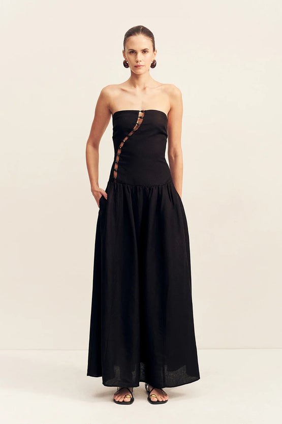 Shona Joy Effie Strapless Maxi - Black