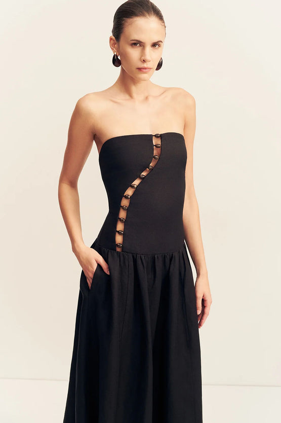 Shona Joy Effie Strapless Maxi - Black