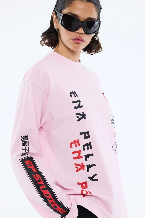 Ena Pelly Street Signs LS Tee - Pink
