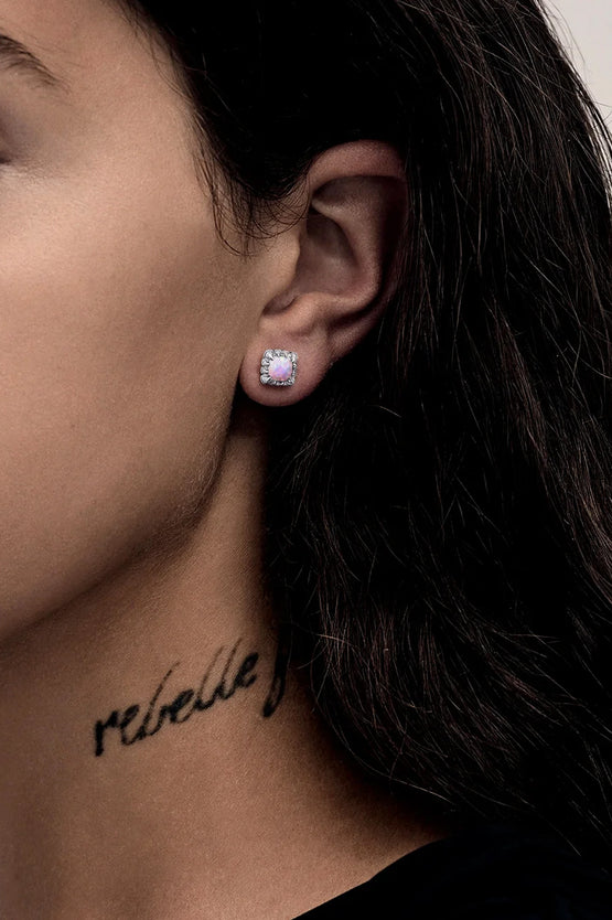 Stolen Girlfriends Club Baby Claw Studs - Silver Bello Opal