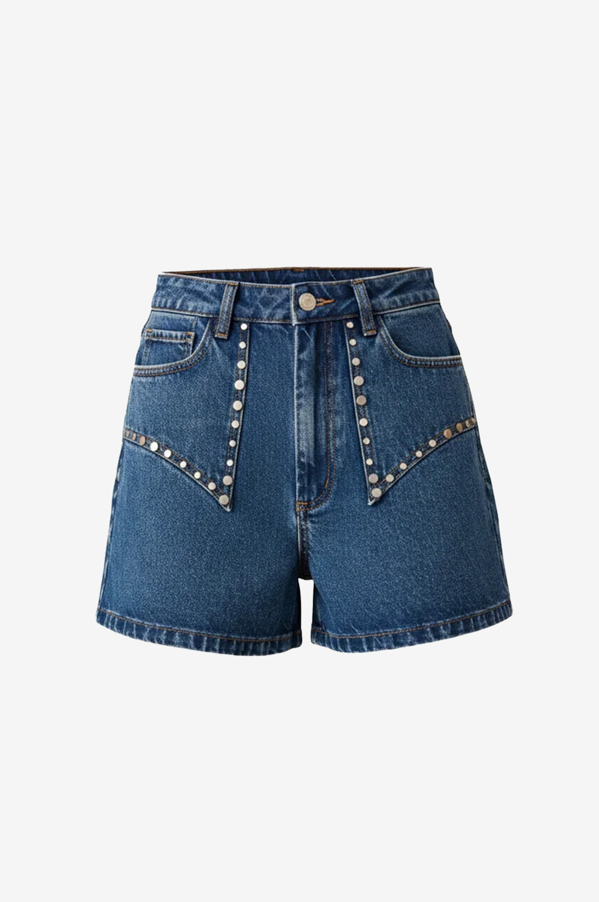 Ruby Clover Studded Denim Short - Indigo