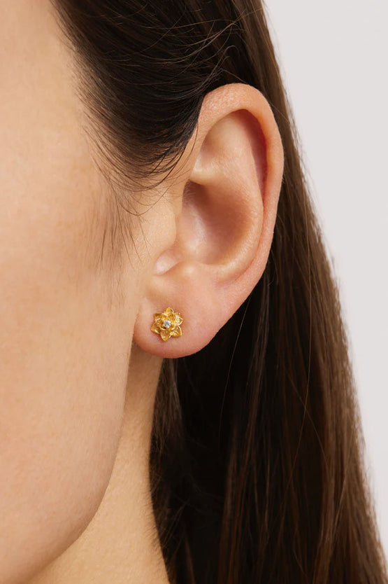 By Charlotte Bloom Within Lotus Stud Earrings - Gold