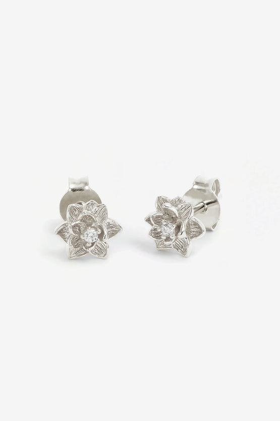 By Charlotte Bloom Within Lotus Stud Earrings - Silver