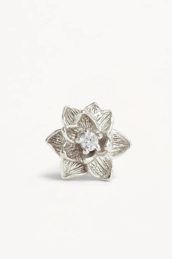 By Charlotte Bloom Within Lotus Stud Earrings - Silver