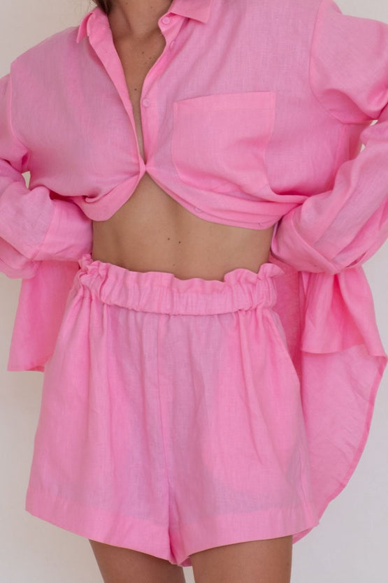 Caitlin Crisp Sunday Shorts - Barbie Pink