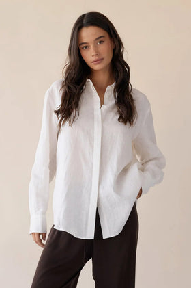 Dear Dylan Sundown Shirt - Ivory Linen