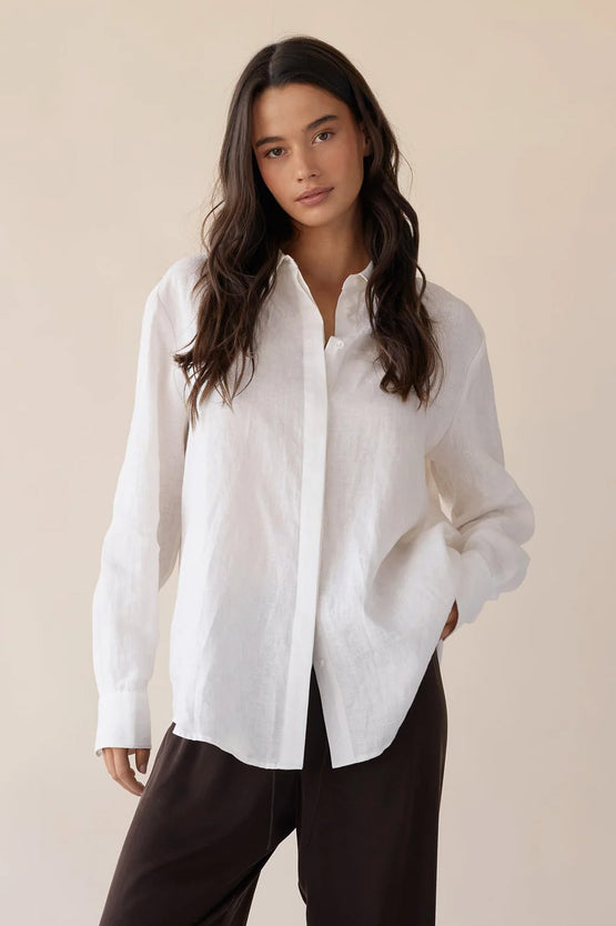 Dear Dylan Sundown Shirt - Ivory Linen