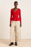 Damson Madder Suri Shirred Blouse - Red