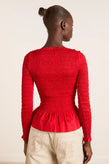 Damson Madder Suri Shirred Blouse - Red