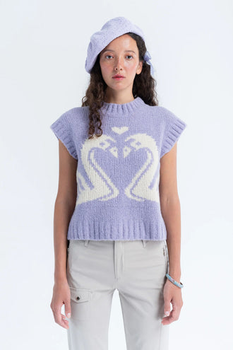 Arthur Apparel Swan Heart Vest - White Swan