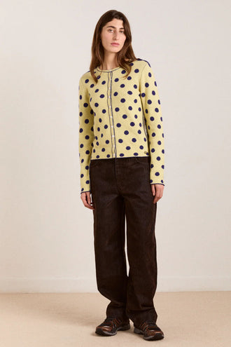 Damson Madder Tabitha Cardigan - Navy/Butter
