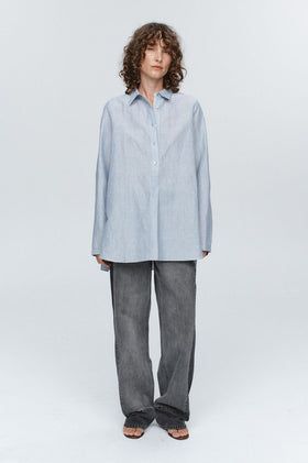 Marle Tab Shirt - Bleu Stripe