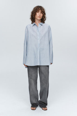 Marle Tab Shirt - Bleu Stripe
