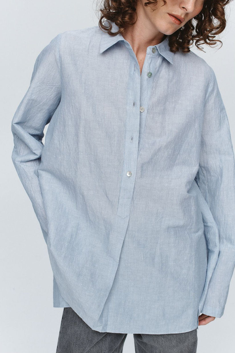 Marle Tab Shirt - Bleu Stripe