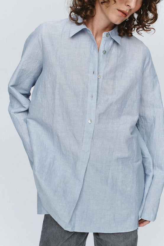 Marle Tab Shirt - Bleu Stripe