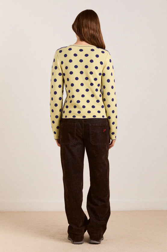 Damson Madder Tabitha Cardigan - Navy/Butter