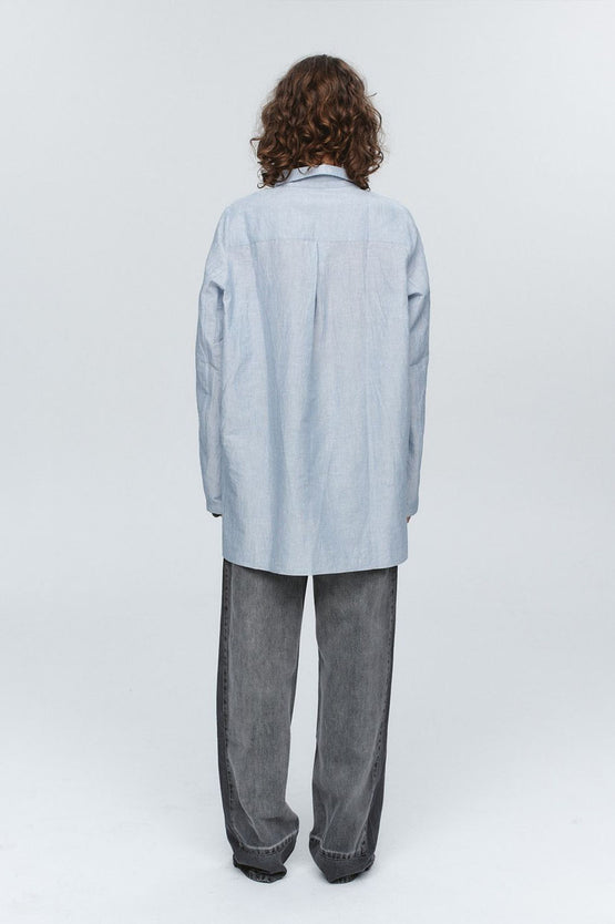 Marle Tab Shirt - Bleu Stripe