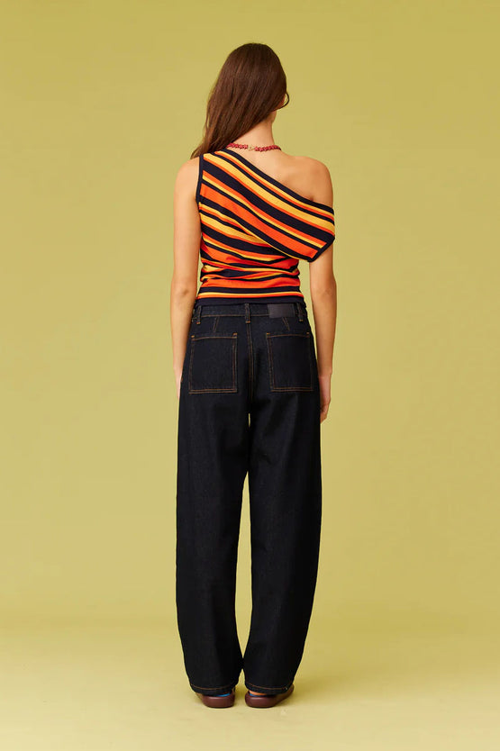 Ruby Emma Knit Top - Tangerine Navy