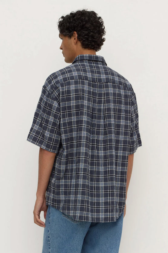 Assembly Tane Check SS Shirt - True Navy