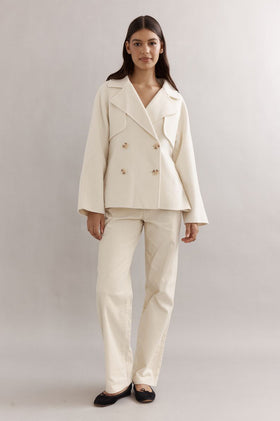 Caitlin Crisp Teddy Cropped Trench - Ivory