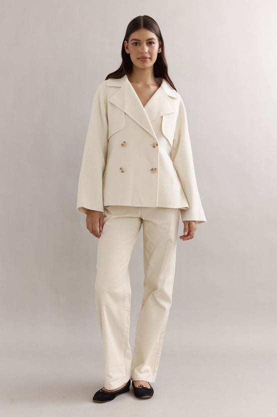 Caitlin Crisp Teddy Cropped Trench - Ivory