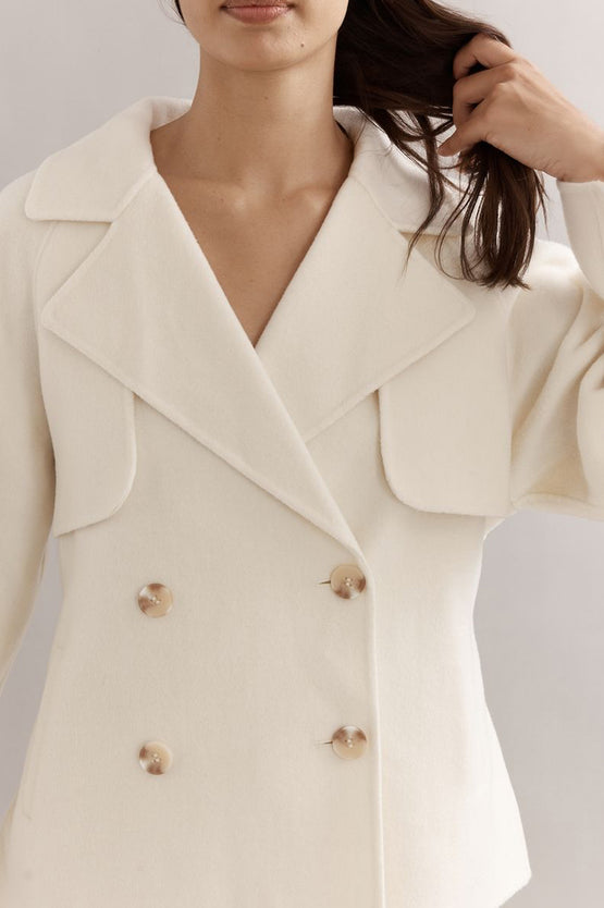 Caitlin Crisp Teddy Cropped Trench - Ivory